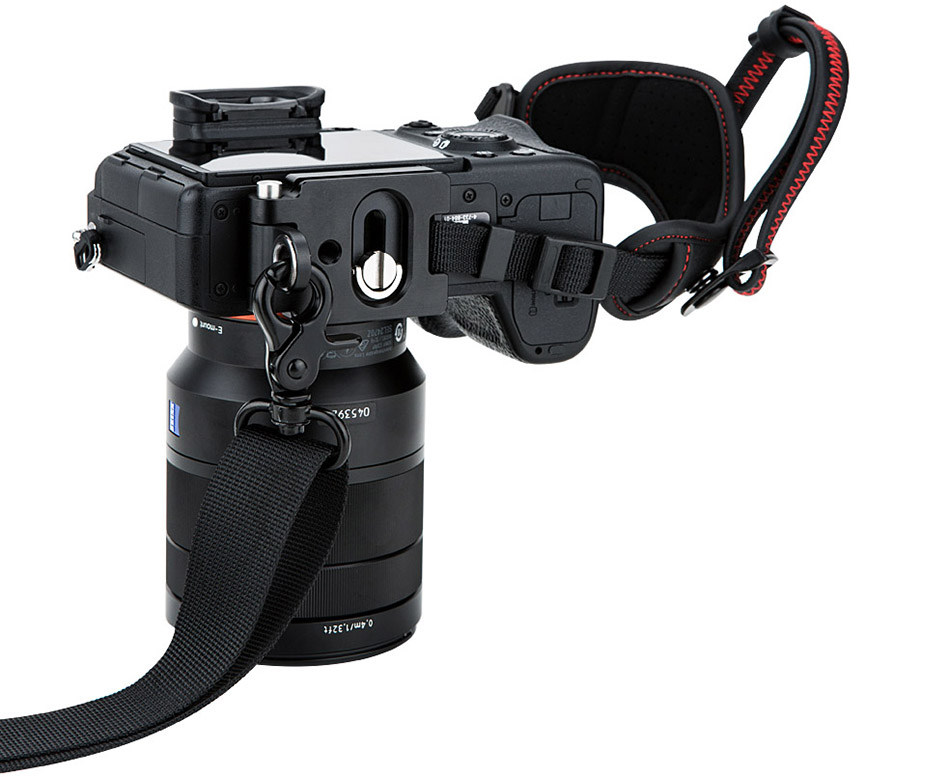 Купить удобный красный кистевой ремень с площадкой Arca-Swiss для компактных беззеркальных камер - JJC HS-ML1M RED