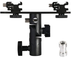 Держатель двух накамерных вспышек и зонта с универсальным креплением 1/4 и 3/8