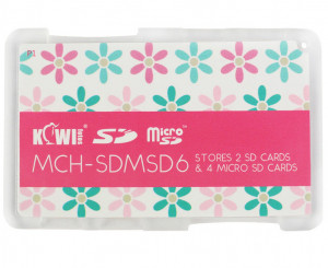 купить защитный бокс на четыре microSD и две SD карты розовый