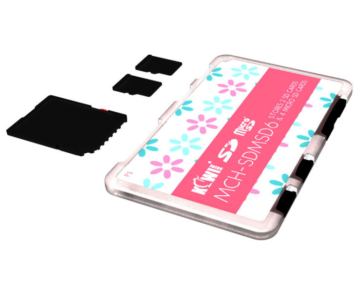 тонкий органайзер для SD и microSD карт памяти розовый