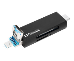 Картридер USB 3.0 / Type-C / MicroUSB OTG для SD и MicroSD карт памяти до 1 Тб (черный)