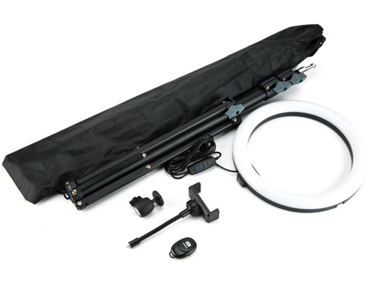 JJC ZB6 Кольцевой свет со стойкой, шаровой головкой, гибким держателем смартфона и пультом