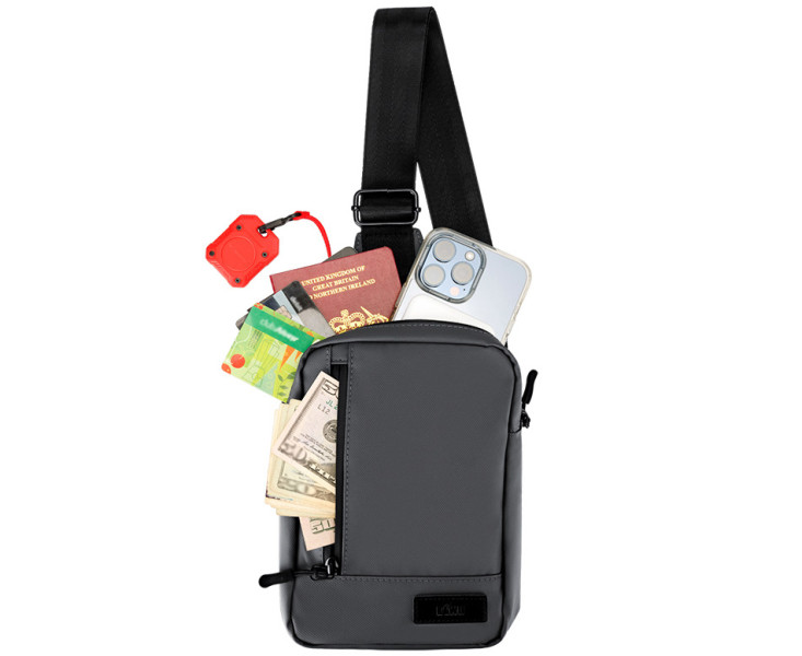серая кроссбоди сумка для смартфона и документов
