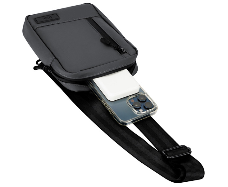 Kiwifotos KMP-SL1 GRAY Кроссбоди сумка для смартфона, документов, кошелька и пауэрбанка, серый цвет