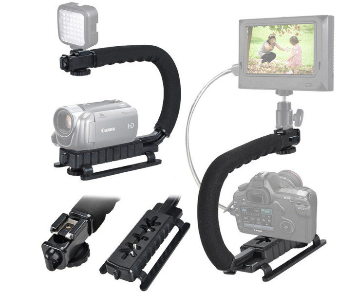 Стабилизатор рукоятка С-формы с башмаком для света и монитора