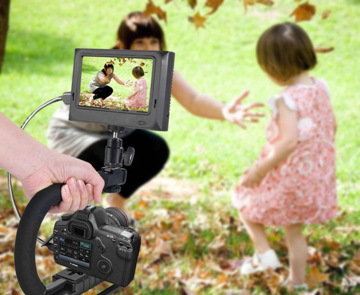 Стабилизатор рукоятка С-формы с башмаком для света и монитора