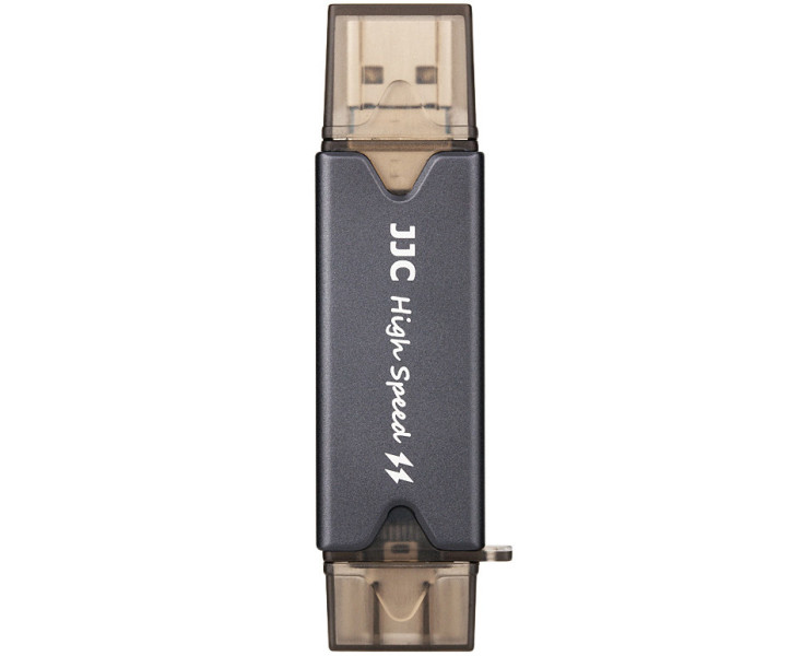 JJC CR-UTC3 GRAY Картридер USB 3.0 + Type-C + MicroUSB OTG для SD и MicroSD карт памяти, серый цвет