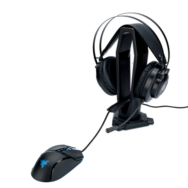 Kiwifotos DT-U5 BLACK Настольная подставка для наушников с банджи для мыши, чёрный цвет