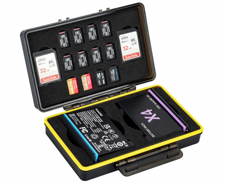 JJC BC-X4ST Защитный бокс на два аккумулятора для Insta360 X4 или X3 с SD и microSD картами памяти