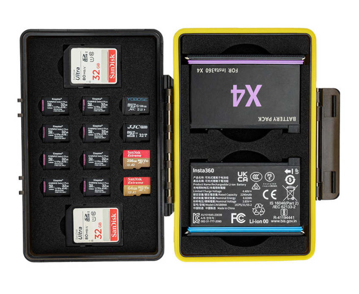 защитный бокс на два аккумулятора Insta360 X4 X3 и SD microSD