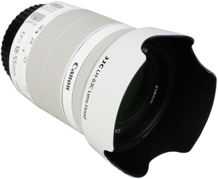 бленда для Canon EF-S 18-55mm f/3.5-5.6 IS STM белого цвета