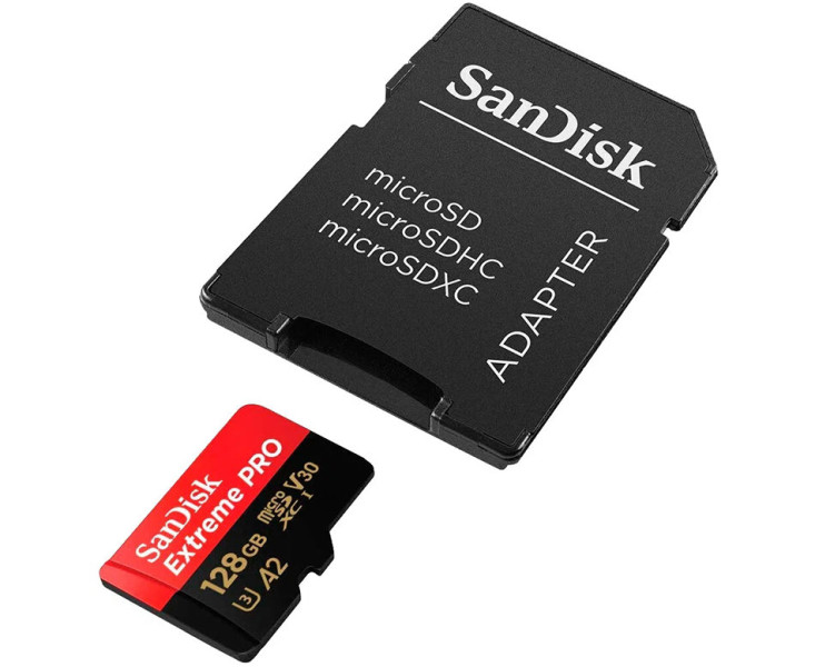 SDSQXCY-128G-ZN6MA Карта памяти microSDHC U3 Sandisk Extreme PRO 128Гб, 170 МБ/с, Class 10 V30 A2
