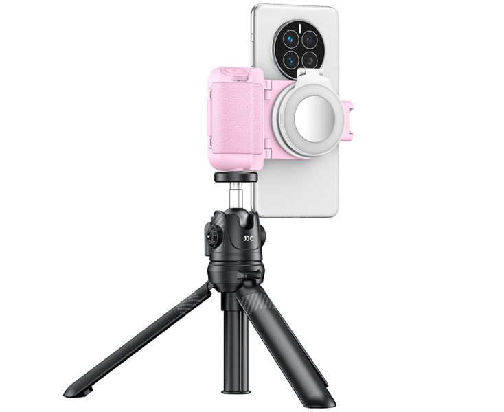 рукоятка с кнопкой затвора для мобилографии розовая