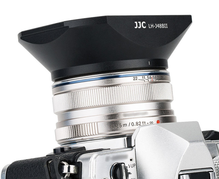 JJC LH-J48BII BLACK Квадратная бленда Olympus LH-48B с передней крышкой слайдером