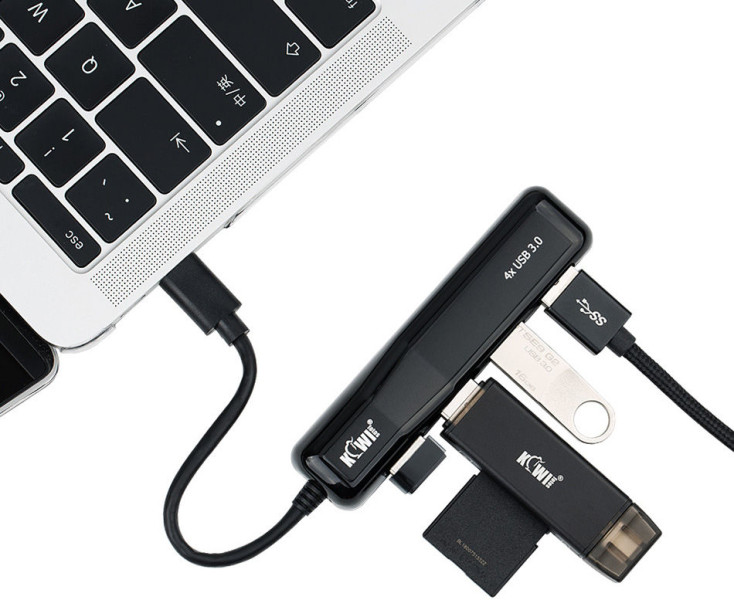 Kiwifotos KHB-01C Хаб разветвитель Type-C x 4 порта USB 3.0 5Gbps