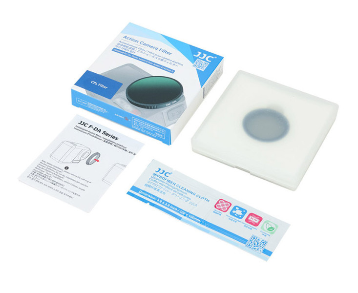 JJC F-DACPL Профессиональный ультратонкий поляризационный светофильтр для экшн-камер DJI Osmo Action 5 Pro, Action 4 и Action 3