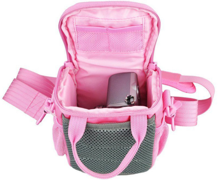 Сумка для компактных фотокамер с дождевиком (розовая)