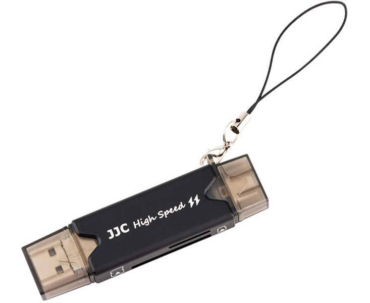 JJC CR-UTC3 BLACK Универсальный OTG картридер с портами USB 3.0, Type-C 3.0 и MicroUSB 2.0