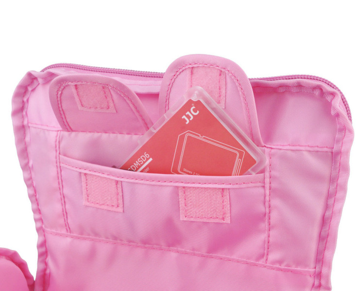 Сумка для зеркальных и беззеркальных фотокамер с дождевиком (розовая)