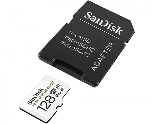 Карта памяти microSDXC UHS-I U3 Sandisk High Endurance 128 Гб, 100 МБ/с, Class 10 V30