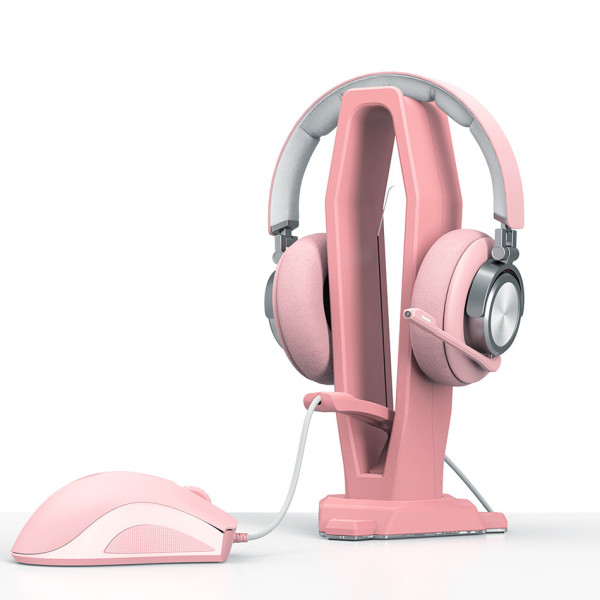 купить подставку для наушников с банджи для мыши розовая