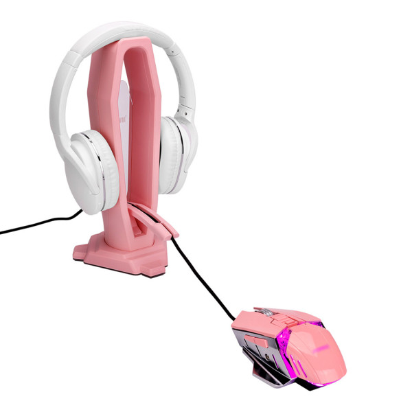 Kiwifotos DT-U5 PINK Настольная подставка для наушников с банджи для мыши, розовый цвет