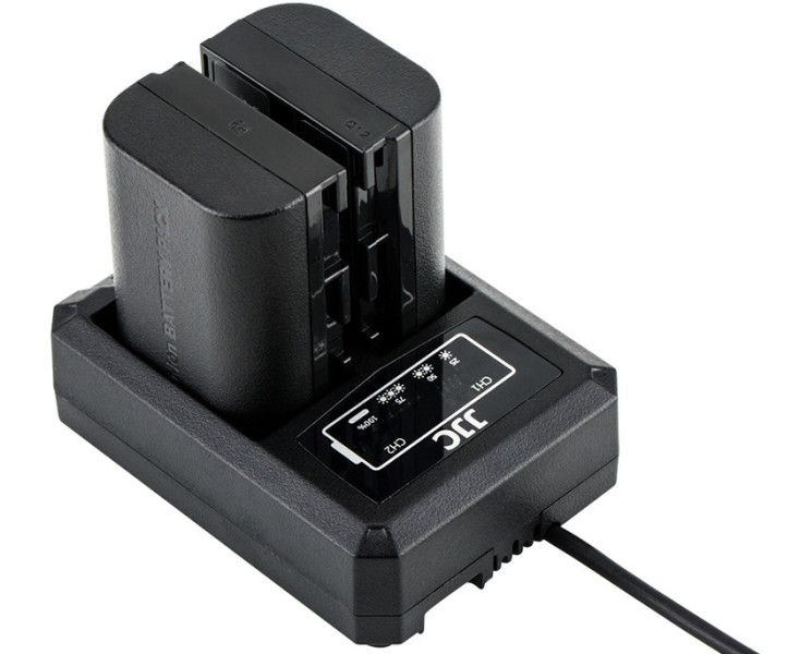 JJC DCH-LPE6 двойное зарядное устройство для Canon LP-E6, LP-E6N, LP-E6NH, B-LPE6NHTC, LP-E6P и B-LPE6PTC