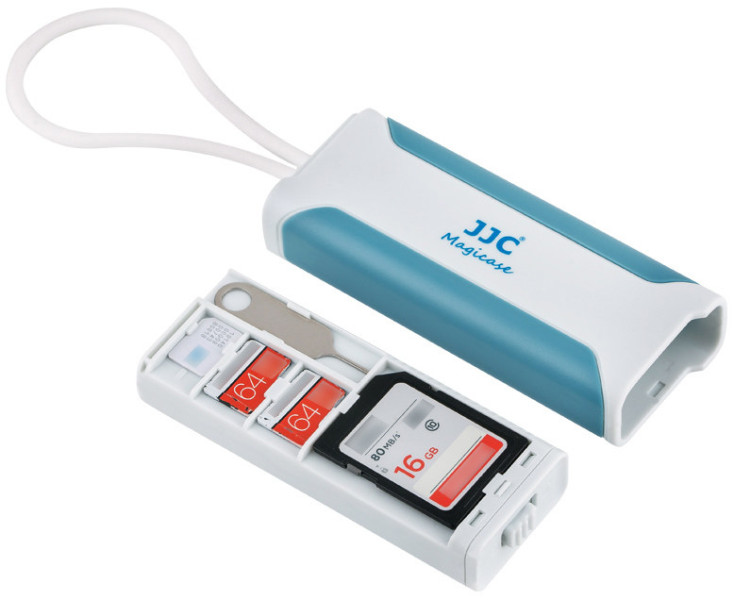 органайзер для SD Card с картридером, бело-синий