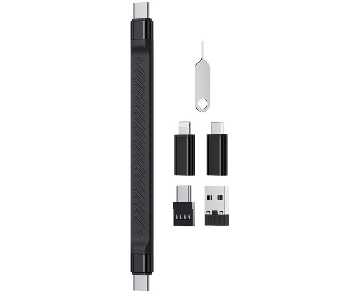 дорожный органайзер для SD и microSD с картридером серый цвет