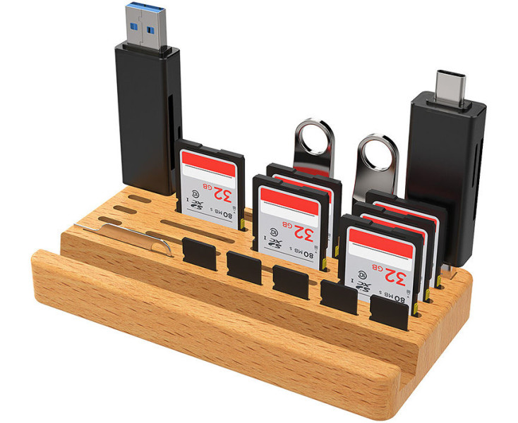 подставка под смартфон с ячейками под карты памяти