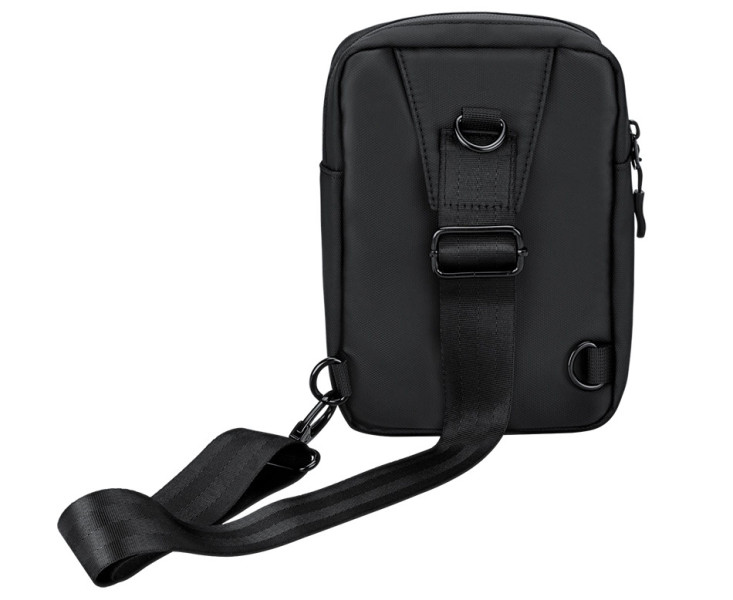 удобная кроссбоди сумка для пауэрбанка смартфона и документов чёрная