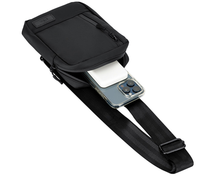 Kiwifotos KMP-SL1 BLACK Кроссбоди сумка для смартфона, документов, кошелька и пауэрбанка, чёрный цвет