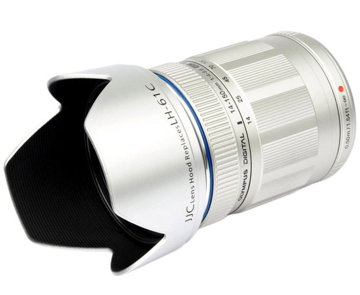 для Olympus M.Zuiko Digital ED 14-150mm f/4.0-5.6 бленда серебристая