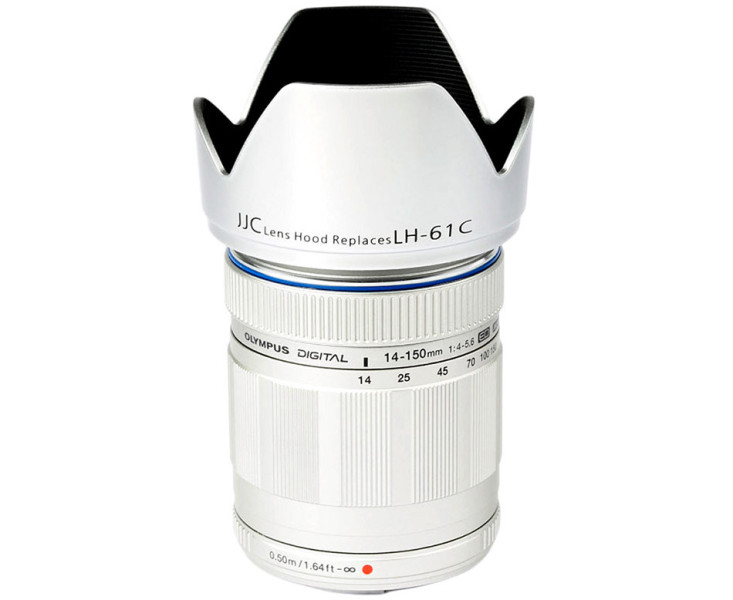 серебристая бленда для Olympus M.Zuiko Digital ED 75-300mm f/4.8-6.7