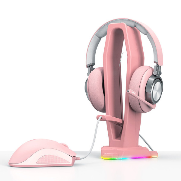купить подставку для наушников с хабом розовая