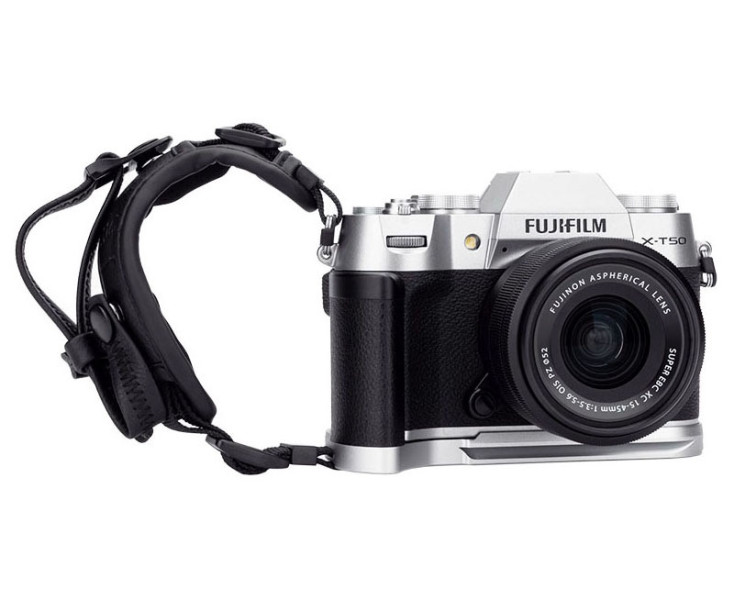 для Fujifilm X-T50 дополнительный хват серебристый