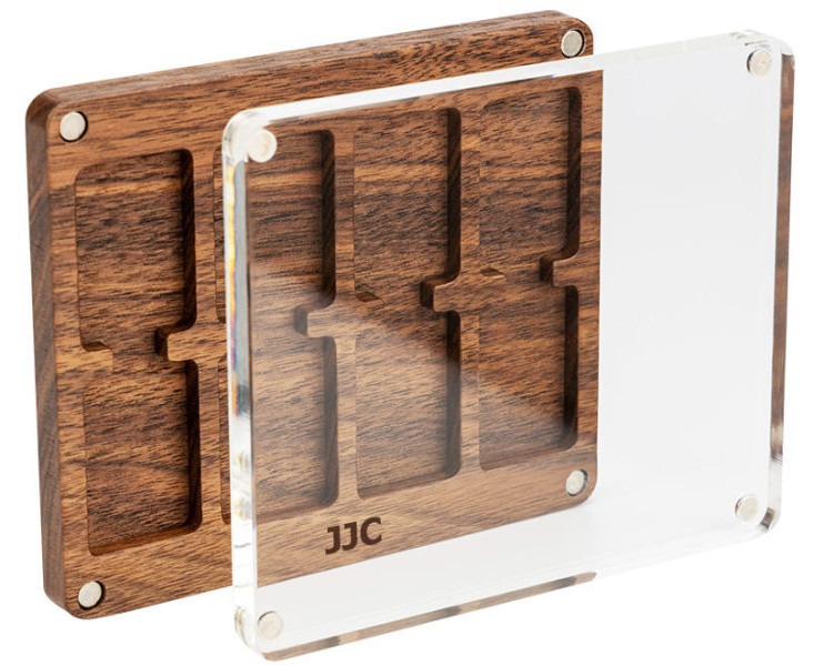 JJC CW-NS1 Подарочный бокс на 8 карт памяти Nintendo Switch Game Card, цвет тёмный орех