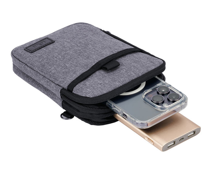 серый чехол для смартфона и пауэрбанка купить