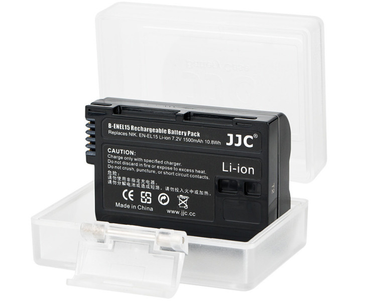 JJC B-ENEL15 Лучший аналог аккумулятора Nikon EN-EL15, EN-EL16b, EN-EL15c для камер Z6II, Z7II, Z5, Z6, Z7, D500, D600, D610, D750, D800, D810, D810A, D800E, D850, D7000, D7100, D7200, D7500, 1, V1