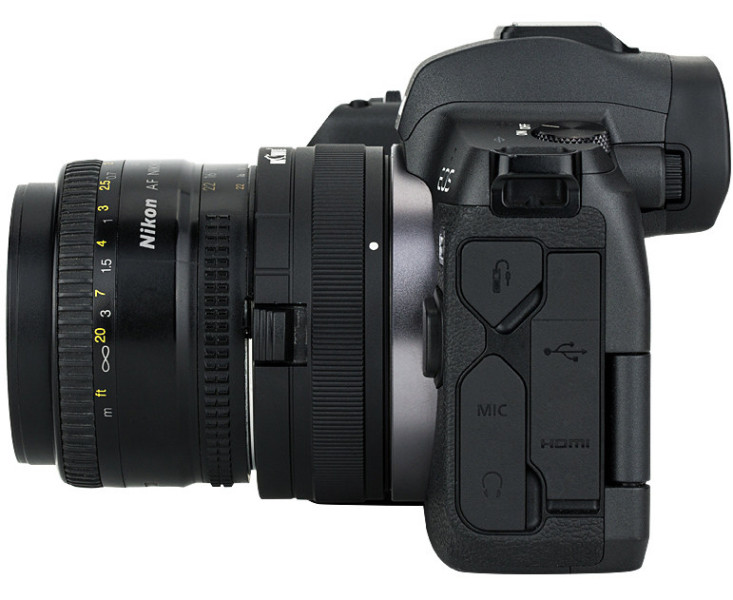 установить объектив Nikon F на Canon RF камеру