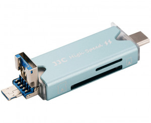 купить картридер с USB, Type-C и MicroSD светло-голубой цвет