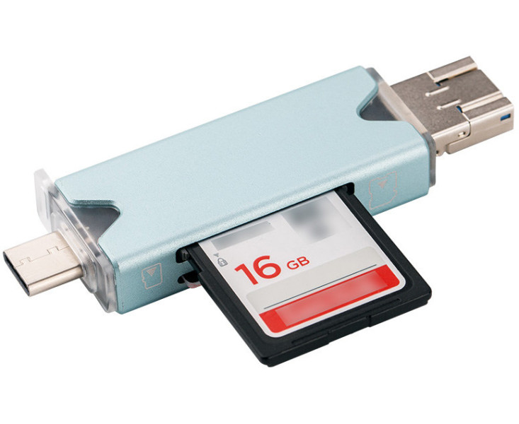 USB 3.0 картридер светло-голубой