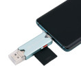 MicroUSB OTG картридер светло голубой цвет