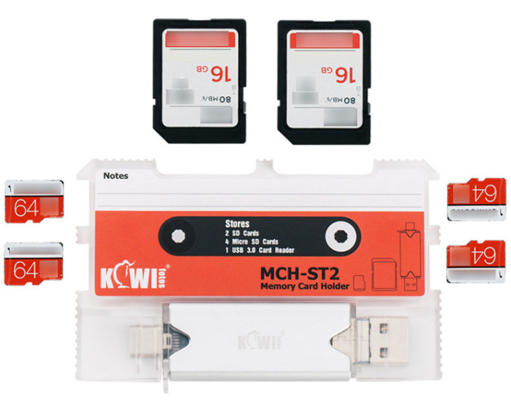 система хранения для SD и TF card с картридером красный цвет