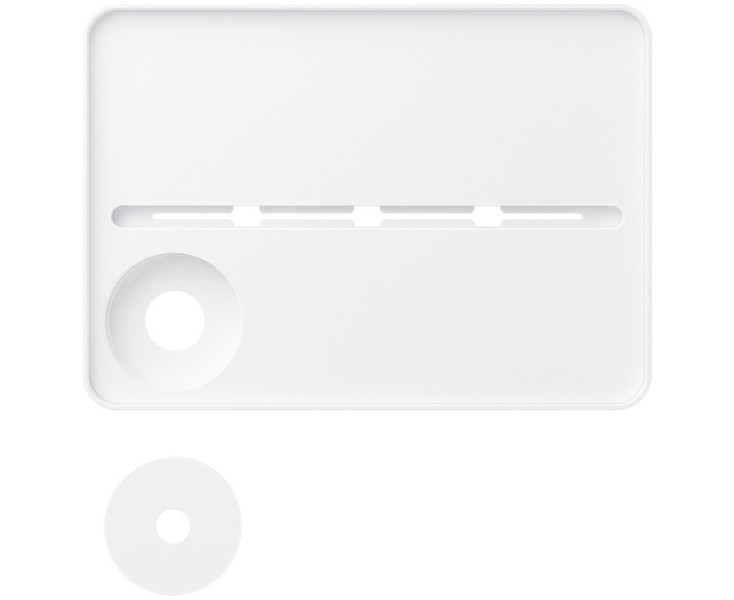 белая полка к дивану для планшета и смартфона