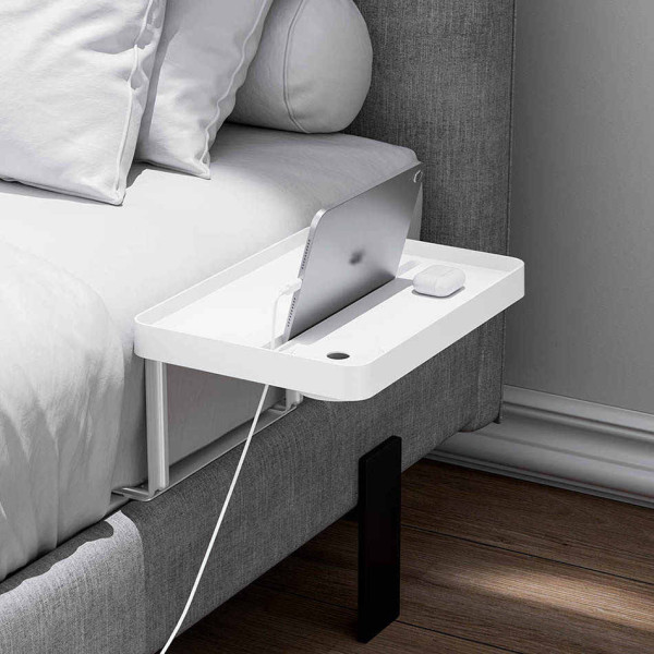 полка для кровати с пружинным блоком под смартфон и планшет белая