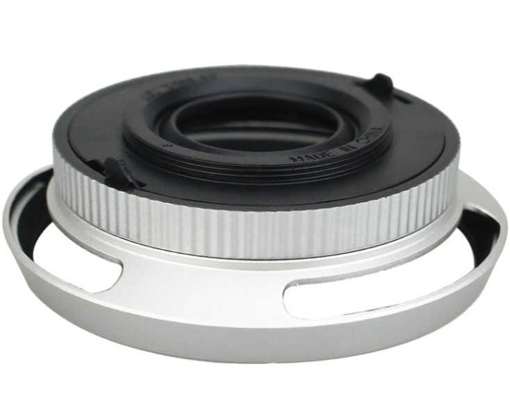 серебристая автоматическая крышка Olympus LC-37C с блендой