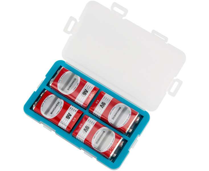 хранение четырёх 9V аккумулятора