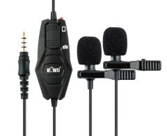 Двойной всенаправленный петличный микрофон Kiwifotos KM-01D