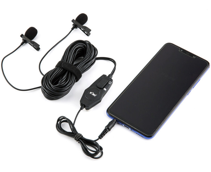 компактный двойной петличный микрофон